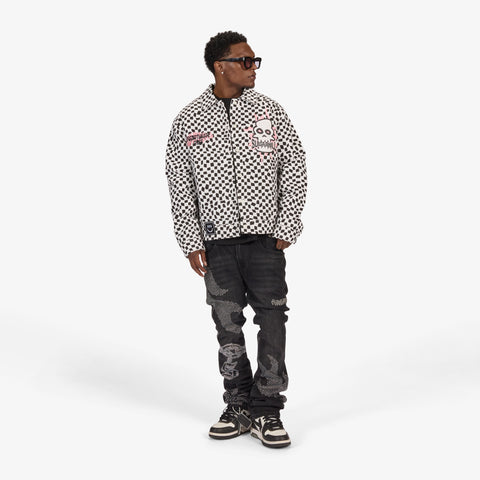 "Floating" Trucker Jacket (black/white)