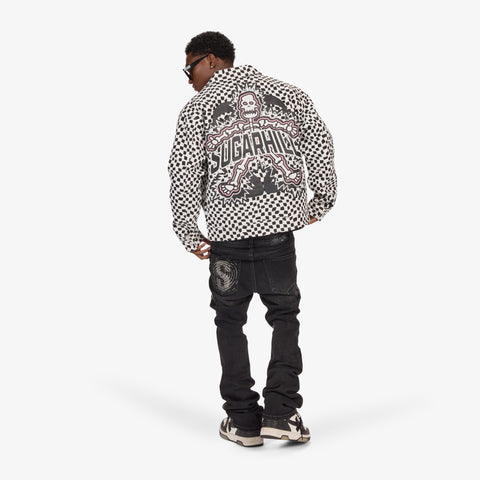"Floating" Trucker Jacket (black/white)