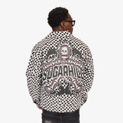 "Floating" Trucker Jacket (black/white)