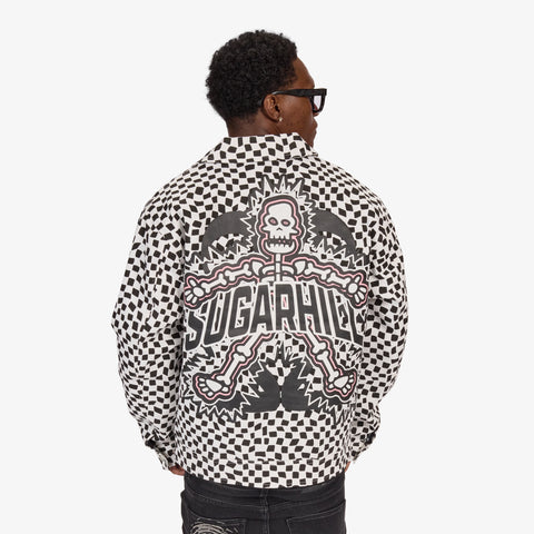 "Floating" Trucker Jacket (black/white)