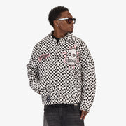"Floating" Trucker Jacket (black/white)
