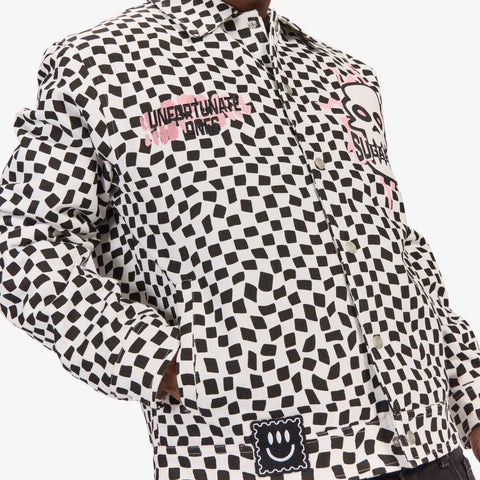 "Floating" Trucker Jacket (black/white)