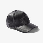 "Shockwave" Leather Strapback Hat (black)