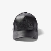 "Shockwave" Leather Strapback Hat (black)