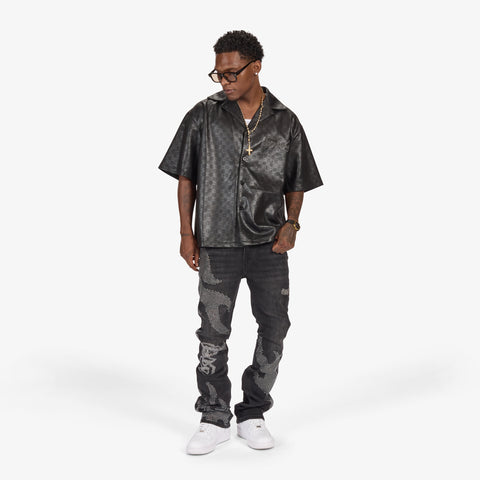 "Madison" Lounge Shirt (black sparkle)