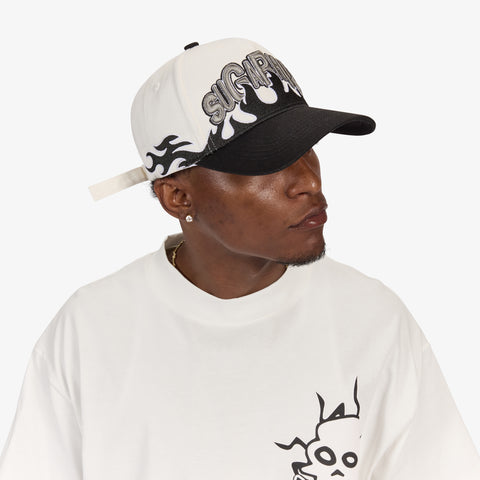"Hotbox" Strapback Hat (white/black)
