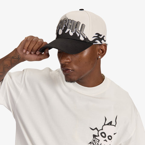"Hotbox" Strapback Hat (white/black)