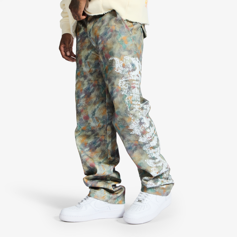 "Astoria" Relaxed Jeans (Paint Smudge)