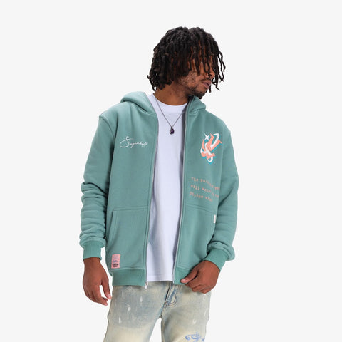 "Anatomy" Full-Zip Hoodie (vintage teal)