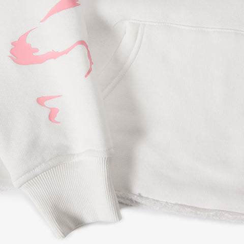 "Blade" Raw Hem Hoodie (white)