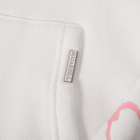 "Blade" Raw Hem Hoodie (white)