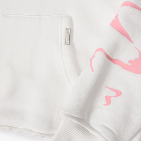 "Blade" Raw Hem Hoodie (white)