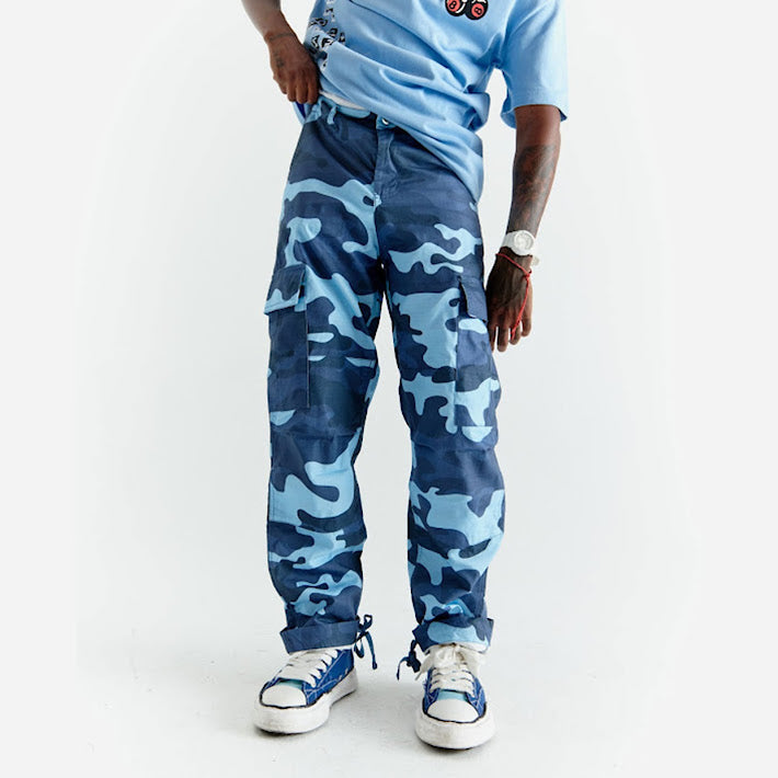 Blue Camo Jeans For Men Street Style Blue Camo Pants Mens Blue
