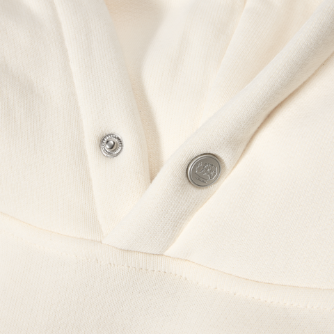 "Beast Of Burden" Raw Hem Hoodie (cream)