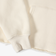 "Beast Of Burden" Raw Hem Hoodie (cream)