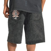 "Heavens Gate" Jorts (black wash)