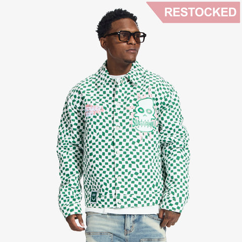 "Floating" Trucker Jacket (green/white)
