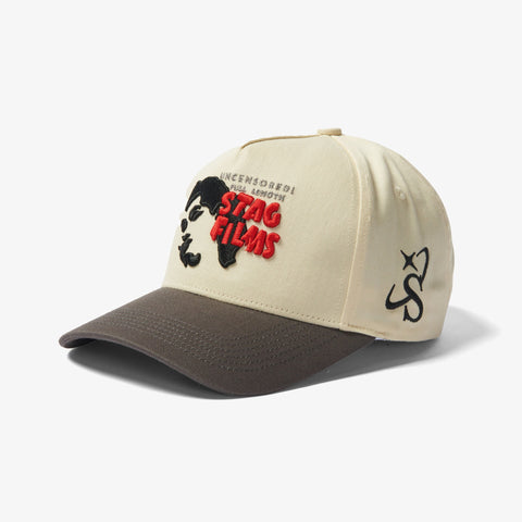 "Stag" Twill Snapback (cream/charcoal)