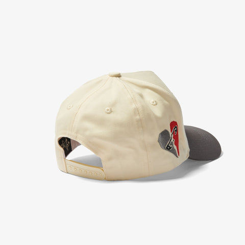 "Stag" Twill Snapback (cream/charcoal)