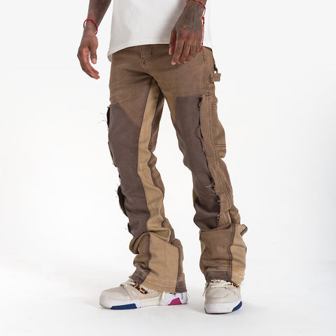 REVOLVER STACKED JEANS (BROWN/TAN)