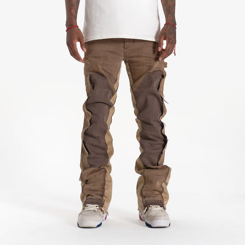"Revolver" Stacked Jeans (brown/tan)