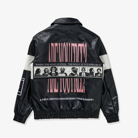 "Liberation" Leather Jacket (black/white)