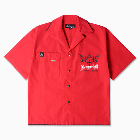 "Sinister" Nylon Lounge Shirt (red)