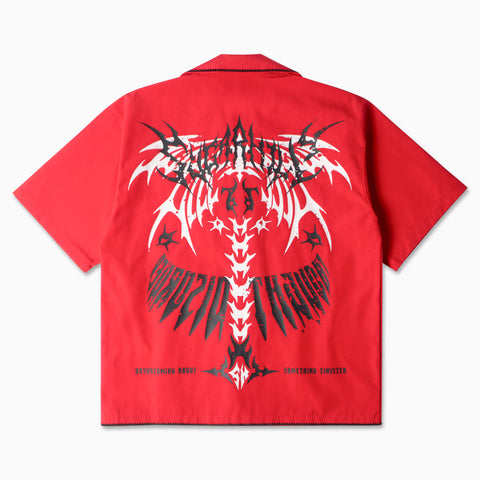 "Sinister" Nylon Lounge Shirt (red)