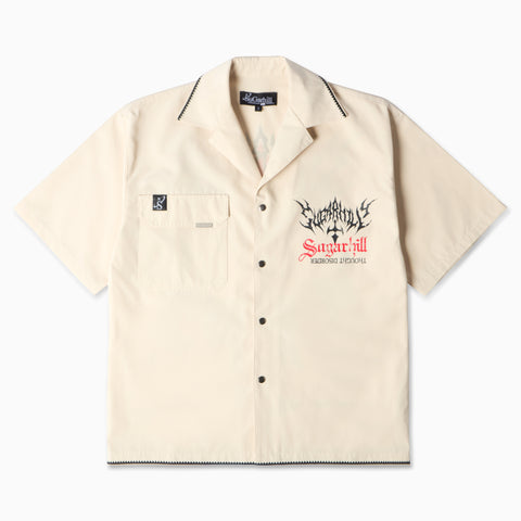 "Sinister" Nylon Lounge Shirt (cream)