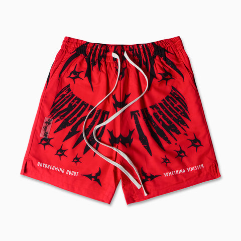 "Sinister" Poly Shorts (red)
