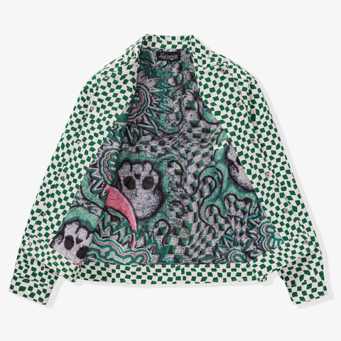 "Floating" Trucker Jacket (green/white)