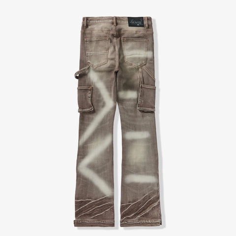 "Temple" Stacked Jeans (warm charcoal)