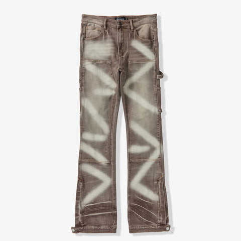 "Temple" Stacked Jeans (warm charcoal)