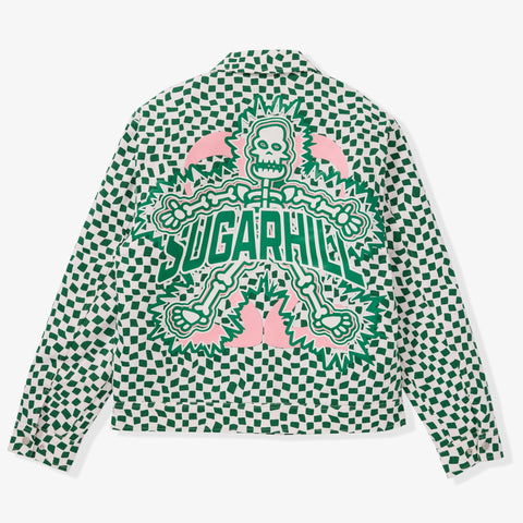 "Floating" Trucker Jacket (green/white)