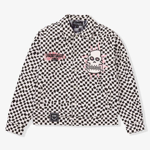 "Floating" Trucker Jacket (black/white)