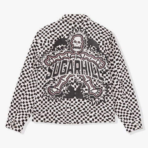 "Floating" Trucker Jacket (black/white)