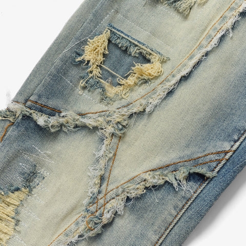 "Highland" Stacked Jeans (wheat blue)