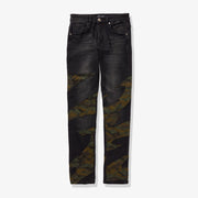 "Sabotage" Skinny Jeans (black/camo scrunch)