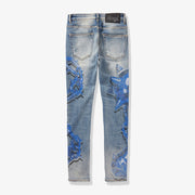 "Mace" Skinny Jeans (blue print)