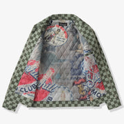 "Motor Club"  Denim Trucker Jacket (green checker)