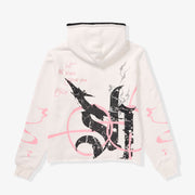 "Blade" Raw Hem Hoodie (white)