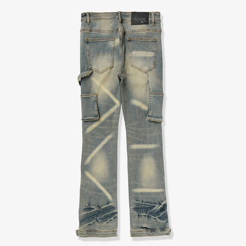 "Temple" Stacked Jeans (wheat contrast)