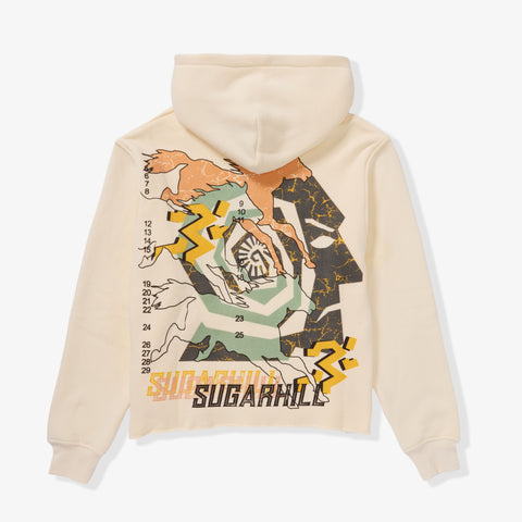 "Beast Of Burden" Raw Hem Hoodie (cream)