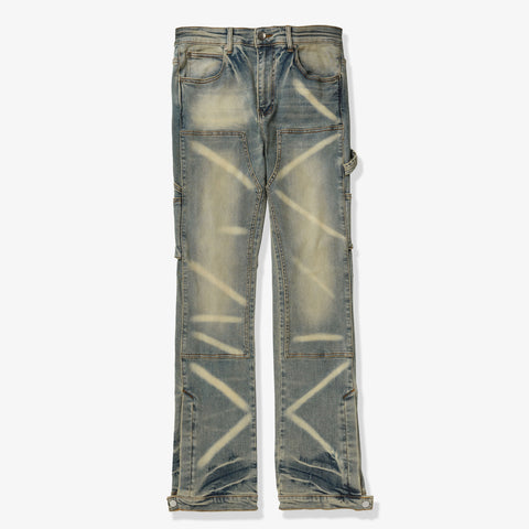 "Temple" Stacked Jeans (wheat contrast)