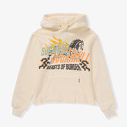 "Beast Of Burden" Raw Hem Hoodie (cream)