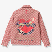 "Motor Club"  Denim Trucker Jacket (red checker)