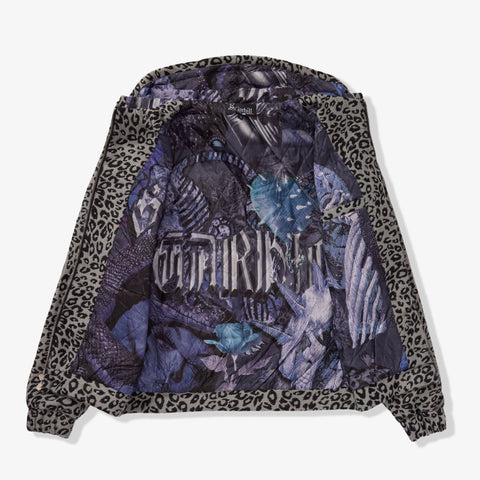 "Love Lost" Fur-Zip Hoodie (gray cheetah)