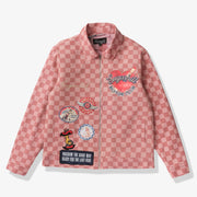 "Motor Club"  Denim Trucker Jacket (red checker)