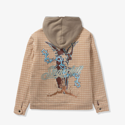 "Vexed" Hooded Jacket (brown jacquard)