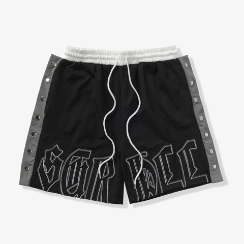 "Magnolia" Snap Shorts (black/white)